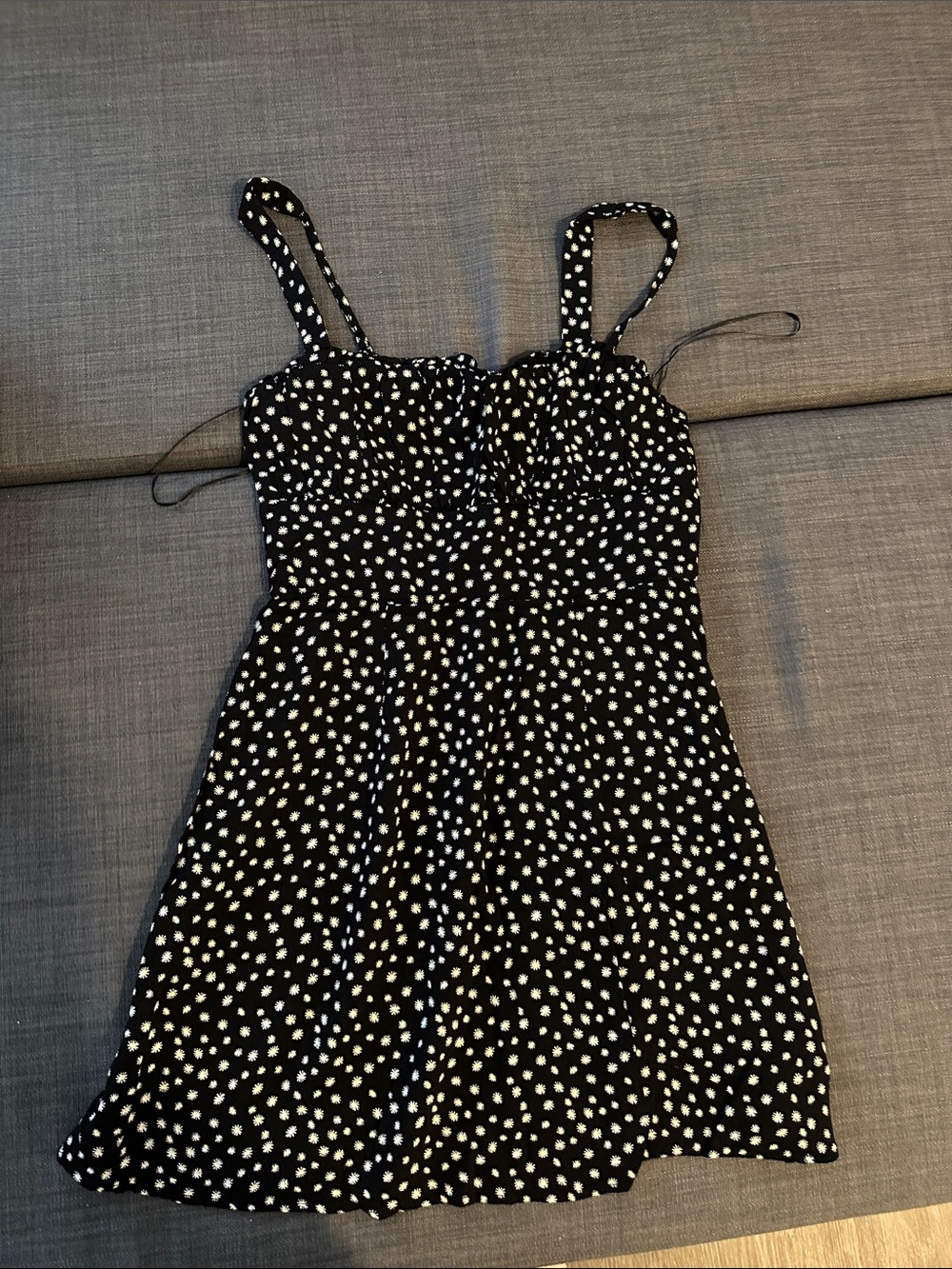 Francesca's Collections Black Mini Dress with White Polka Dots